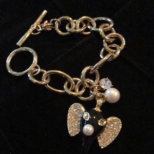 ⚜️🆕Ann Taylor Enamel Pave Elephant Charm Bracelet